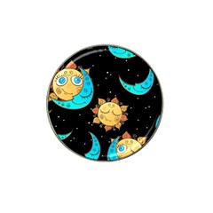 Seamless-pattern-with-sun-moon-children Hat Clip Ball Marker (4 Pack) by uniart180623