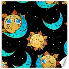 Seamless-pattern-with-sun-moon-children Canvas 12  X 12  by uniart180623