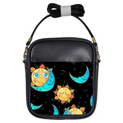 Seamless-pattern-with-sun-moon-children Girls Sling Bag by uniart180623