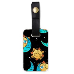 Seamless-pattern-with-sun-moon-children Luggage Tag (one Side) by uniart180623