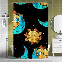 Seamless-pattern-with-sun-moon-children Shower Curtain 48  X 72  (small)  by uniart180623