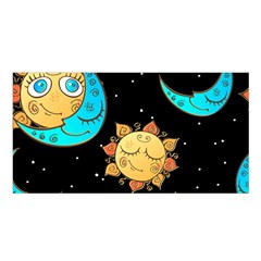 Seamless-pattern-with-sun-moon-children Satin Shawl 45  X 80  by uniart180623