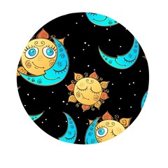 Seamless-pattern-with-sun-moon-children Mini Round Pill Box by uniart180623