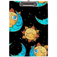 Seamless-pattern-with-sun-moon-children A4 Acrylic Clipboard by uniart180623