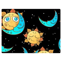 Seamless-pattern-with-sun-moon-children Two Sides Premium Plush Fleece Blanket (extra Small) by uniart180623