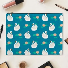 Elegant-swan-pattern-with-water-lily-flowers Cosmetic Bag (xl) by uniart180623