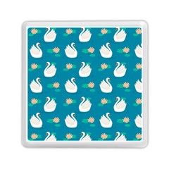 Elegant-swan-pattern-with-water-lily-flowers Memory Card Reader (square) by uniart180623