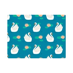 Elegant-swan-pattern-with-water-lily-flowers Premium Plush Fleece Blanket (mini) by uniart180623