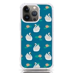 Elegant-swan-pattern-with-water-lily-flowers Iphone 13 Pro Tpu Uv Print Case by uniart180623