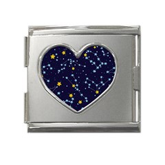 Seamless-pattern-with-cartoon-zodiac-constellations-starry-sky Mega Link Heart Italian Charm (18mm) by uniart180623