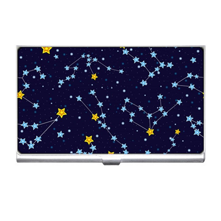 Seamless-pattern-with-cartoon-zodiac-constellations-starry-sky Business Card Holder