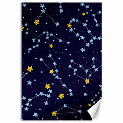 Seamless-pattern-with-cartoon-zodiac-constellations-starry-sky Canvas 12  X 18  by uniart180623