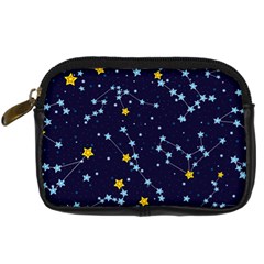 Seamless-pattern-with-cartoon-zodiac-constellations-starry-sky Digital Camera Leather Case by uniart180623