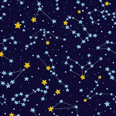 Seamless-pattern-with-cartoon-zodiac-constellations-starry-sky Play Mat (rectangle) by uniart180623