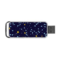 Seamless-pattern-with-cartoon-zodiac-constellations-starry-sky Portable Usb Flash (one Side) by uniart180623