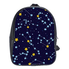 Seamless-pattern-with-cartoon-zodiac-constellations-starry-sky School Bag (xl) by uniart180623