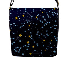 Seamless-pattern-with-cartoon-zodiac-constellations-starry-sky Flap Closure Messenger Bag (l) by uniart180623