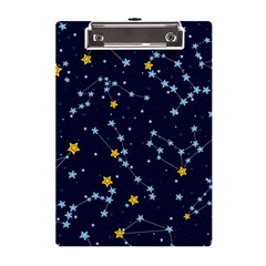 Seamless-pattern-with-cartoon-zodiac-constellations-starry-sky A5 Acrylic Clipboard by uniart180623