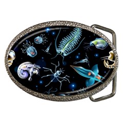 Colorful-abstract-pattern-consisting-glowing-lights-luminescent-images-marine-plankton-dark Belt Buckles by uniart180623