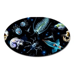 Colorful-abstract-pattern-consisting-glowing-lights-luminescent-images-marine-plankton-dark Oval Magnet by uniart180623