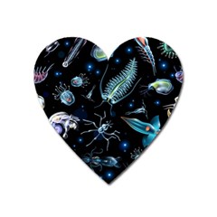 Colorful-abstract-pattern-consisting-glowing-lights-luminescent-images-marine-plankton-dark Heart Magnet by uniart180623