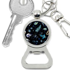 Colorful-abstract-pattern-consisting-glowing-lights-luminescent-images-marine-plankton-dark Bottle Opener Key Chain by uniart180623