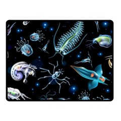 Colorful-abstract-pattern-consisting-glowing-lights-luminescent-images-marine-plankton-dark Fleece Blanket (small) by uniart180623