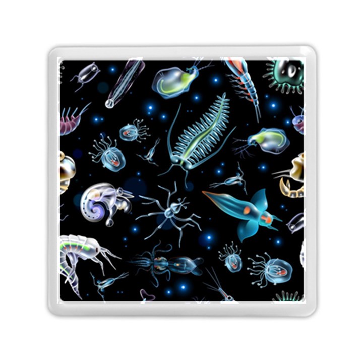 Colorful-abstract-pattern-consisting-glowing-lights-luminescent-images-marine-plankton-dark Memory Card Reader (Square)