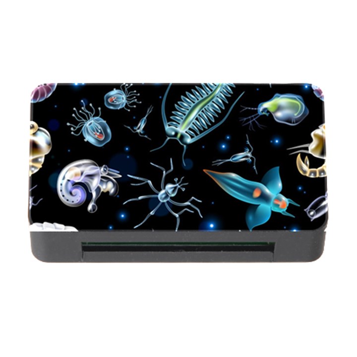 Colorful-abstract-pattern-consisting-glowing-lights-luminescent-images-marine-plankton-dark Memory Card Reader with CF