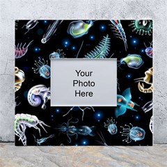 Colorful-abstract-pattern-consisting-glowing-lights-luminescent-images-marine-plankton-dark White Wall Photo Frame 5  X 7  by uniart180623