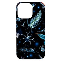 Colorful-abstract-pattern-consisting-glowing-lights-luminescent-images-marine-plankton-dark Iphone 14 Pro Max Black Uv Print Case by uniart180623