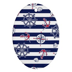 Seamless-marine-pattern Ornament (oval) by uniart180623