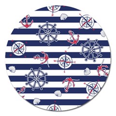 Seamless-marine-pattern Magnet 5  (round)