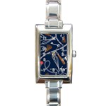 Chains-seamless-pattern Rectangle Italian Charm Watch Front