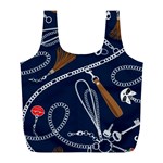 Chains-seamless-pattern Full Print Recycle Bag (L) Front