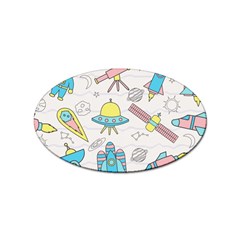 Cute-seamless-pattern-with-space Sticker (oval) by uniart180623