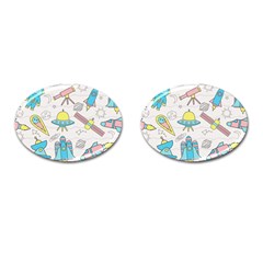 Cute-seamless-pattern-with-space Cufflinks (oval) by uniart180623