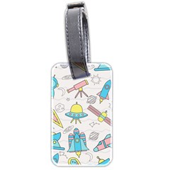 Cute-seamless-pattern-with-space Luggage Tag (two Sides) by uniart180623