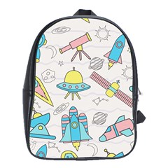 Cute-seamless-pattern-with-space School Bag (xl) by uniart180623