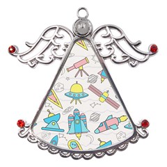 Cute-seamless-pattern-with-space Metal Angel With Crystal Ornament