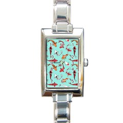 Pattern-with-koi-fishes Rectangle Italian Charm Watch by uniart180623