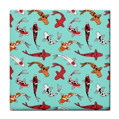 Pattern-with-koi-fishes Tile Coaster by uniart180623