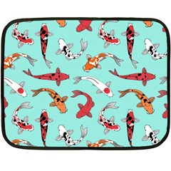 Pattern-with-koi-fishes Two Sides Fleece Blanket (mini) by uniart180623