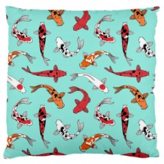 Pattern-with-koi-fishes Large Cushion Case (one Side) by uniart180623