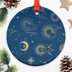 Seamless-galaxy-pattern Ornament (round) by uniart180623