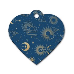 Seamless-galaxy-pattern Dog Tag Heart (two Sides) by uniart180623