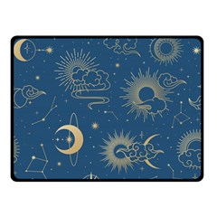 Seamless-galaxy-pattern Two Sides Fleece Blanket (small) by uniart180623