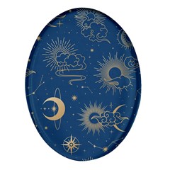 Seamless-galaxy-pattern Oval Glass Fridge Magnet (4 Pack) by uniart180623