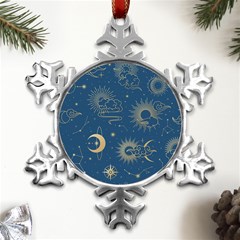 Seamless-galaxy-pattern Metal Small Snowflake Ornament by uniart180623