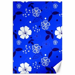 Blooming-seamless-pattern-blue-colors Canvas 12  X 18  by uniart180623